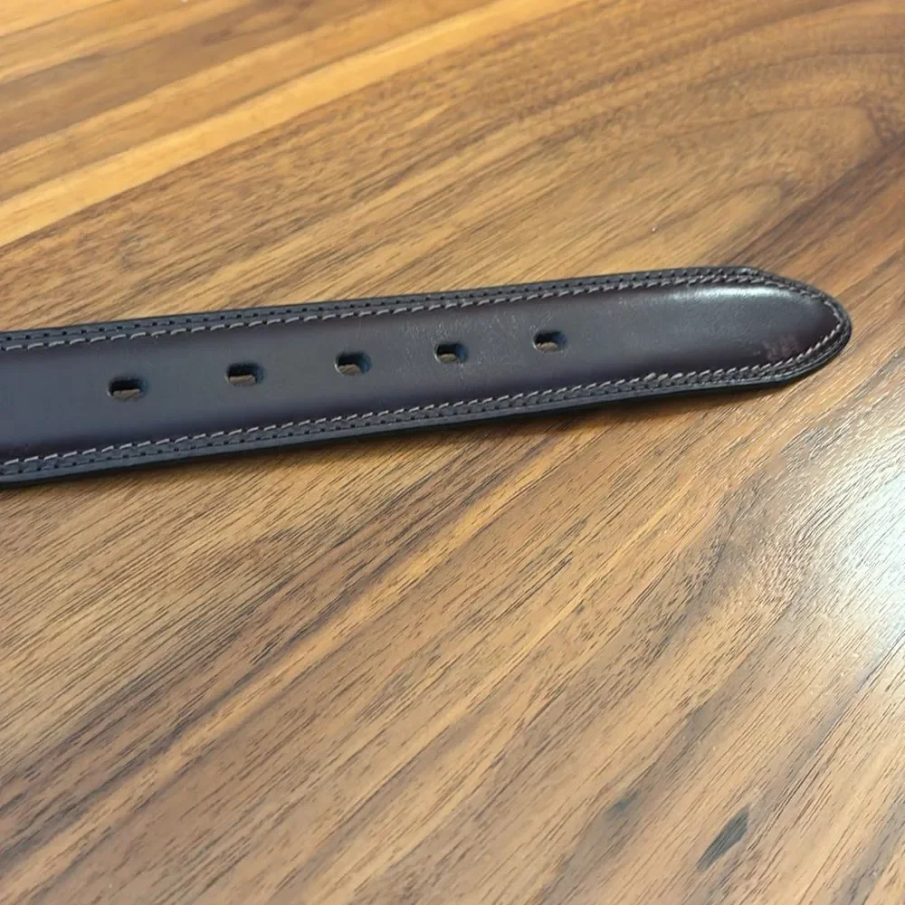 Dockers Brown Leather Silver Buckle Size 42